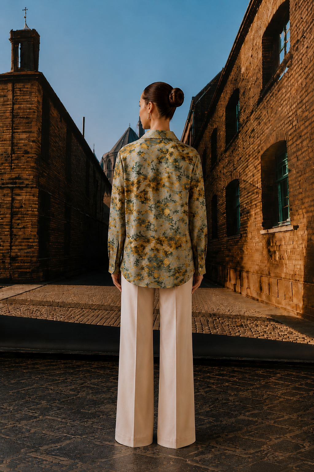 Beaded Heart floral Print Shirt
