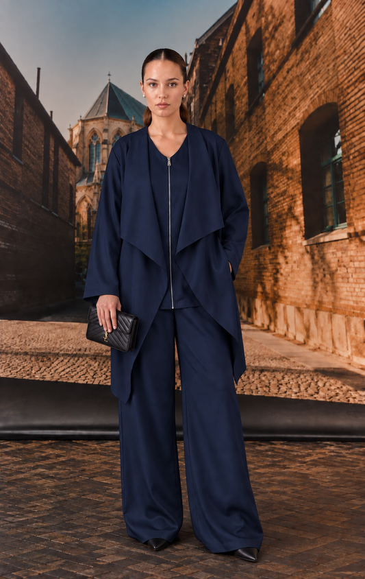 Navy Blue Three-Piece Co-Ord Set