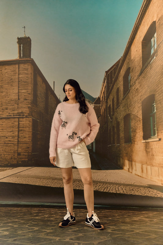 Zebra Cardigan - Pink