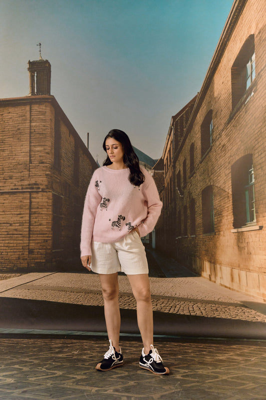 Zebra Cardigan - Pink