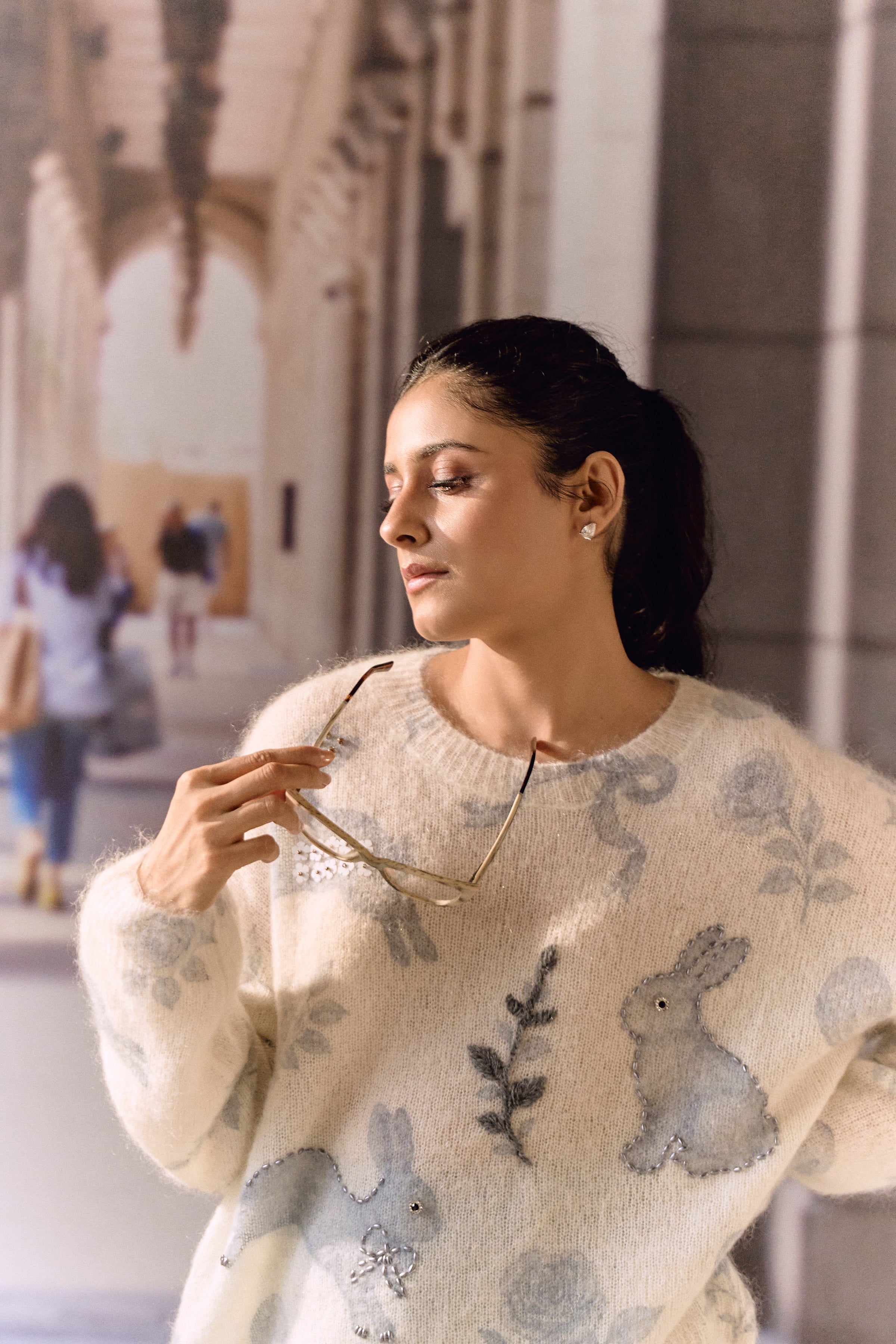 White rabbit cardigan