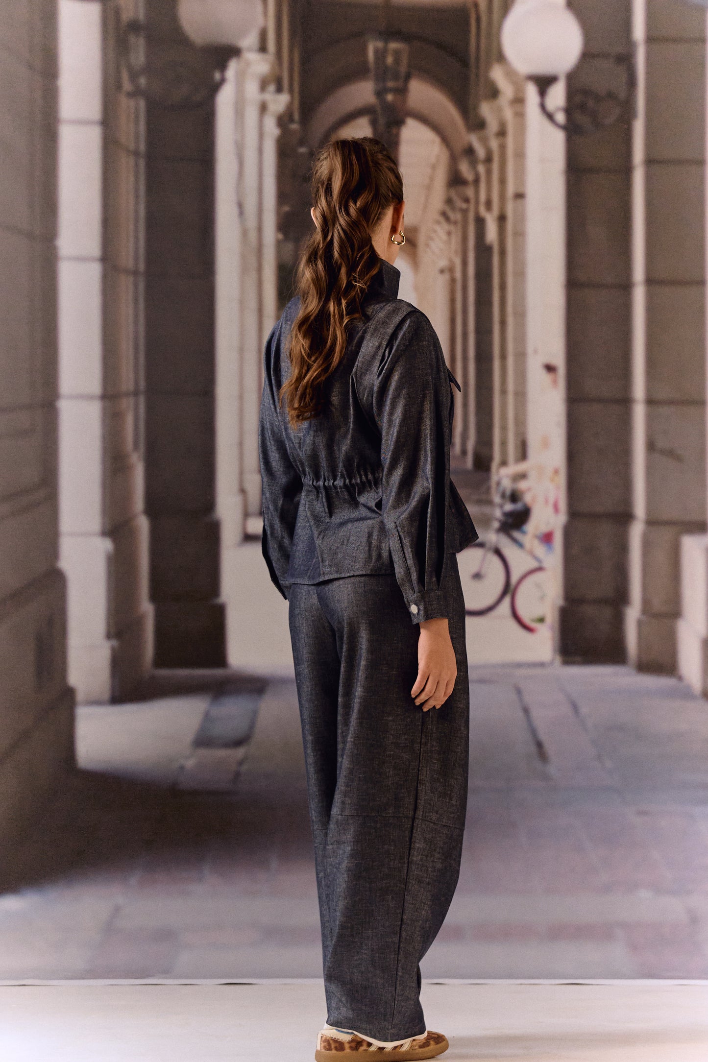 Denim Linen detach sleeve co-ord set