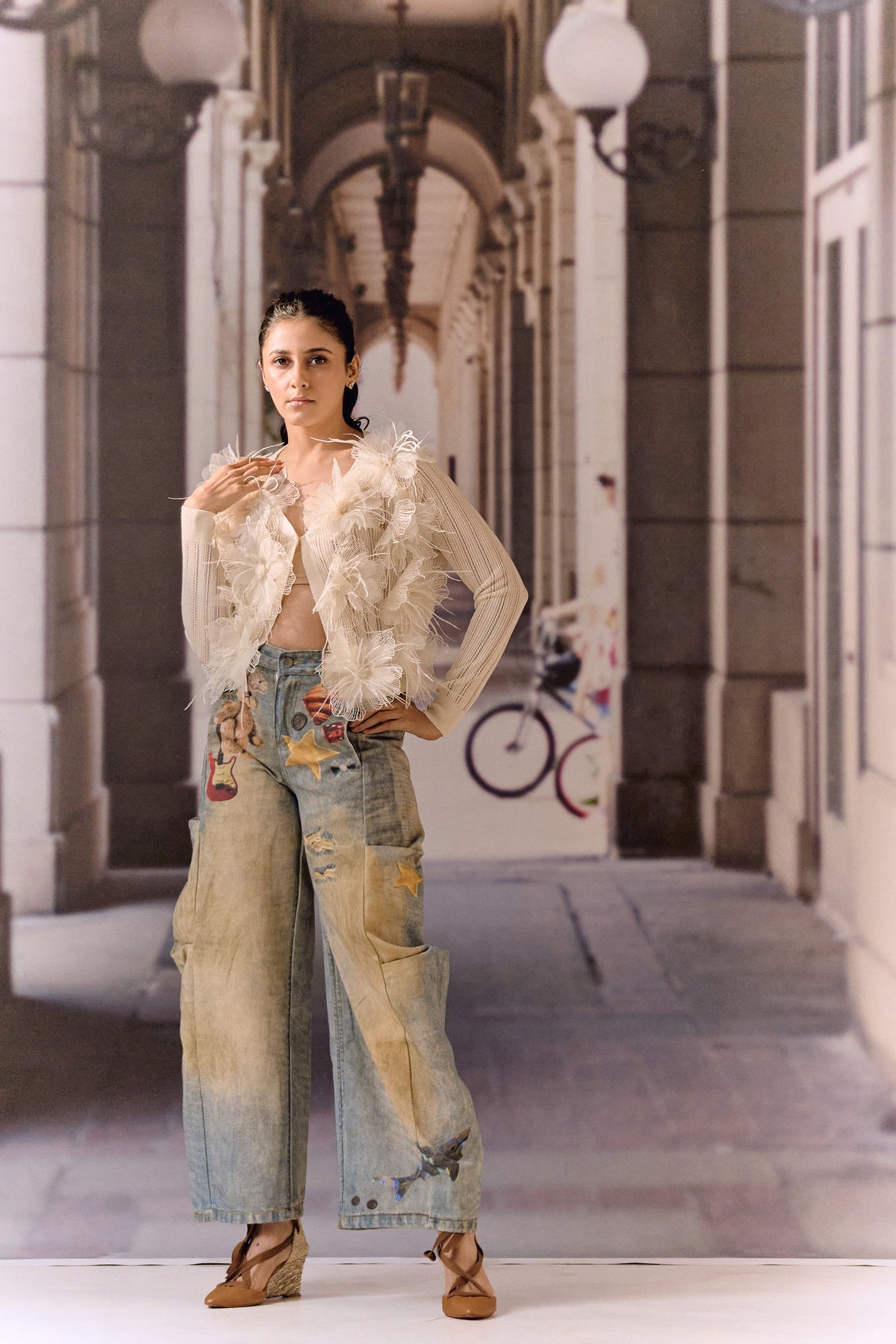 Hand-Painted Balloon Denim